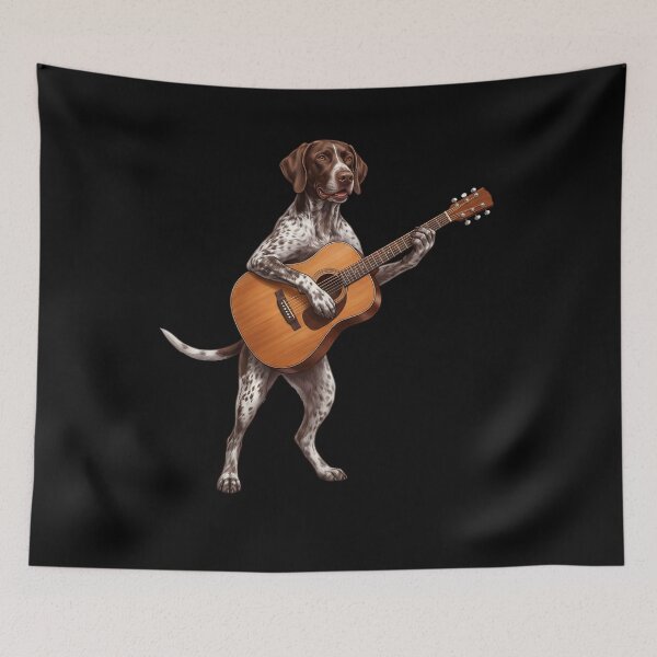 Item preview, German Shorthaired Pointer Playing Acoustic Guitar Player Guitarist Dog Lover designed and sold by DoodleTortle.