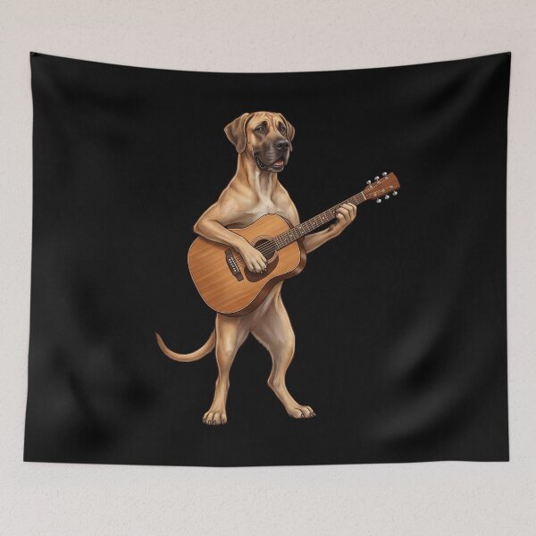 Item preview, Great Dane Playing Acoustic Guitar Player Guitarist Dog Lover designed and sold by DoodleTortle.