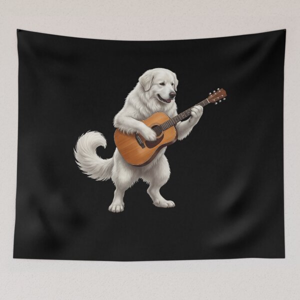 Item preview, Great Pyrenees Playing Acoustic Guitar Player Guitarist Dog Lover designed and sold by DoodleTortle.