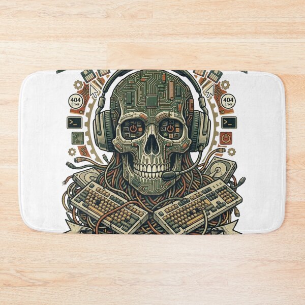 Item preview, Helpdesk Never Sleeps  Vintage IT Support Skull designed and sold by KurtByteStudio.