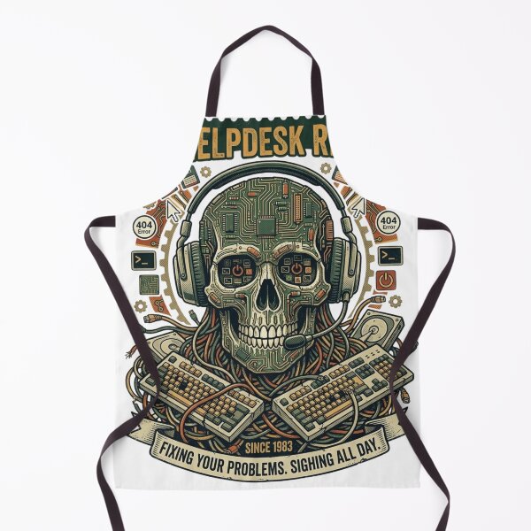 Item preview, Helpdesk Never Sleeps  Vintage IT Support Skull designed and sold by KurtByteStudio.