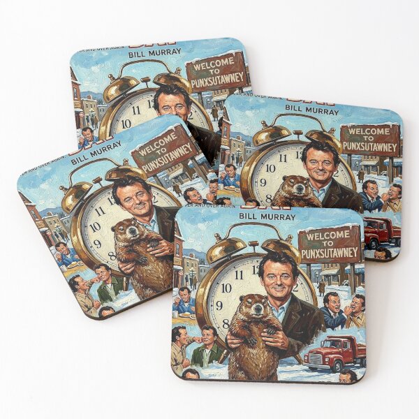 Item preview, Groundhog Day: Bill Murray Punxsutawney Phil Retro Impasto Movie Poster designed and sold by Art's Diner.