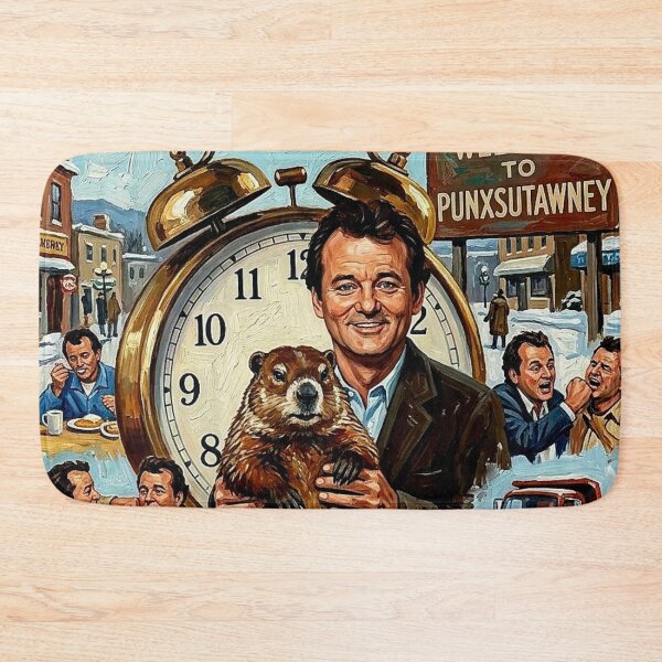 Item preview, Groundhog Day: Bill Murray Punxsutawney Phil Retro Impasto Movie Poster designed and sold by Art's Diner.