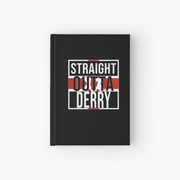Straight Outta Derry Retro Style - Gift For An Derry From Northern Ireland , Design Has The Irish Flag Embedded Hardcover Journal
