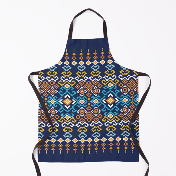 Item preview, Colorful Ethnic Geometric Seamless Pattern on Blue Background designed and sold by PowerAntShop.