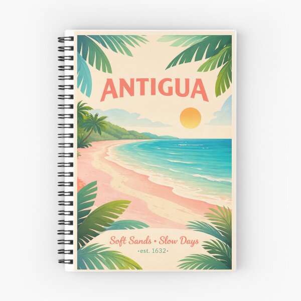 Item preview, Antigua Travel Poster Wall Art, Colorful Caribbean Beach Print, Minimalist Tropical Vacation Decor designed and sold by Eclipse 3699.