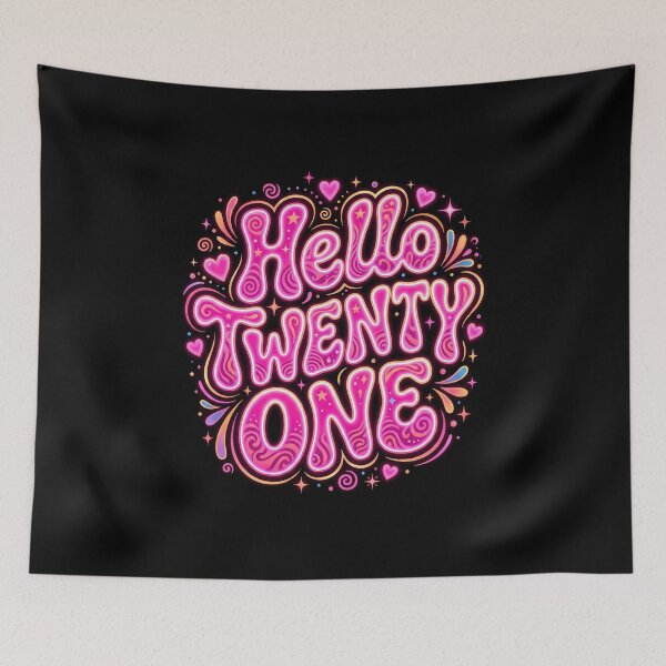 Item preview, Retro Groovy Hello Twenty One Design designed and sold by ArtistryTouch.