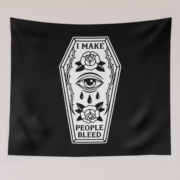 Item preview, I Make People Bleed Dark Humor Tattoo Artist Quote designed and sold by gunaone-design.