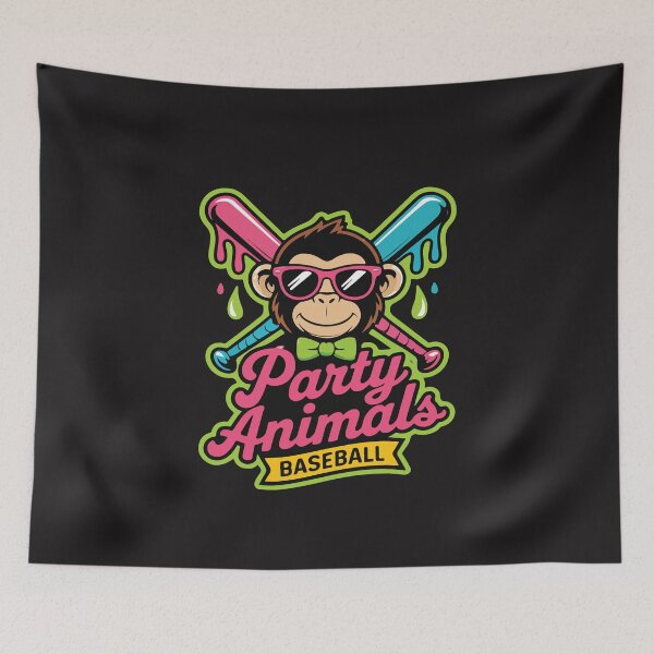 Item preview, Party Animals Baseball Funny Monkey Sunglasses Baseball Fan Design designed and sold by kiralynstration.