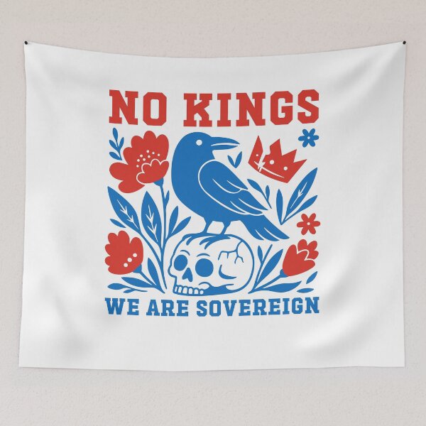 Item preview, No Kings We Are Sovereign Floral Crow Subtle Anti Trump designed and sold by gunaone-design.
