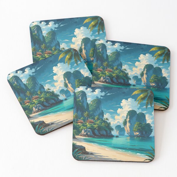Item preview, Phi Phi Islands Thailand – Tropical Paradise Beach Travel Poster designed and sold by ArtnarongDesign.
