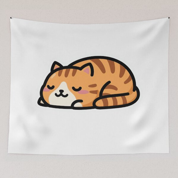 Item preview, Cute Sleeping Orange Tabby Cat, Kawaii Eepy Cat Nap Loaf Funny Cat  designed and sold by TeeTimeMeTime.
