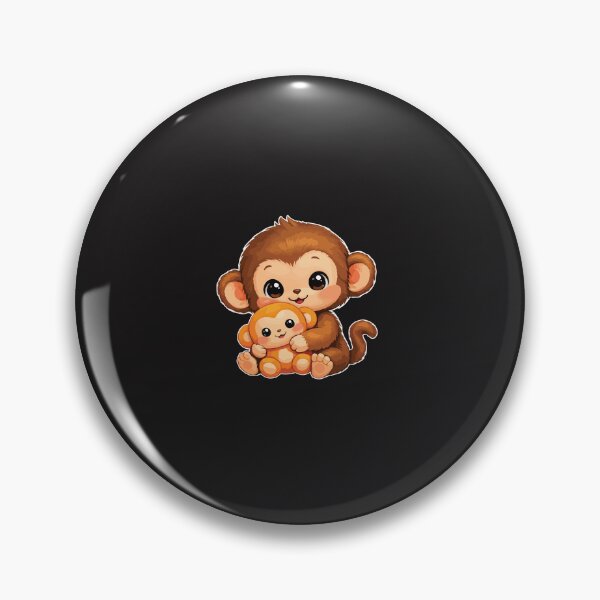 Item preview, Cute Baby Monkey Hugging Plush Toy Kawaii Cartoon Animal Design designed and sold by kiralynstration.