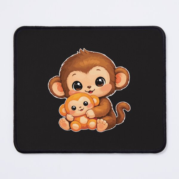 Item preview, Cute Baby Monkey Hugging Plush Toy Kawaii Cartoon Animal Design designed and sold by kiralynstration.