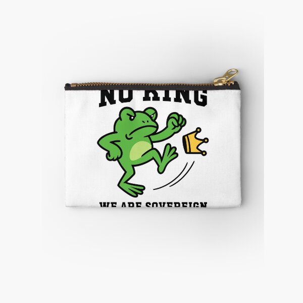 Item preview, No Kings March 2026 We Are Sovereign Funny Frog Kicking Crown Anti-Trump designed and sold by gunaone-design.