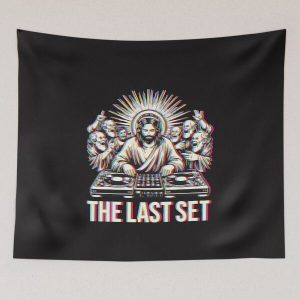 Item preview, Jesus DJ The Last Set Funny Christian Rave Party Faith Humor Design designed and sold by kiralynstration.