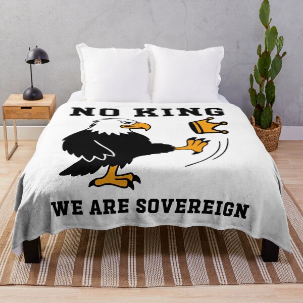 Item preview, No Kings March 2026 We Are Sovereign Funny Eagle Kicking Crown Anti-Trump designed and sold by gunaone-design.