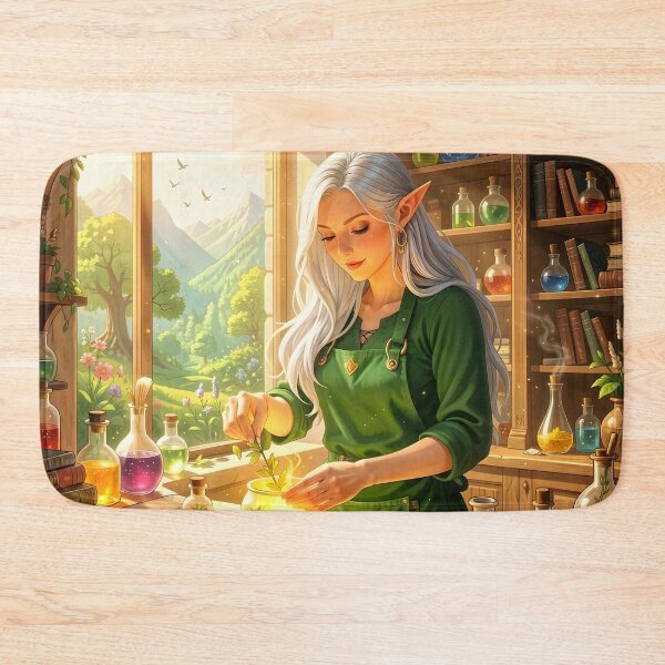 Item preview, She elf in her apothecary designed and sold by worldimagine91.