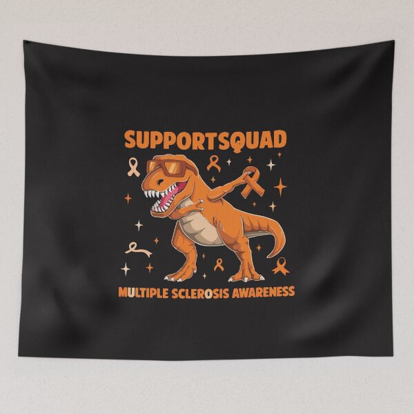 Item preview, Support Squad Multiple Sclerosis Awareness Orange Ribbon Dinosaur Design designed and sold by kiralynstration.