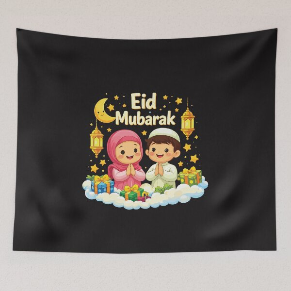 Item preview, Cute Eid Mubarak Muslim Kids Ramadan Celebration Cartoon Design designed and sold by kiralynstration.