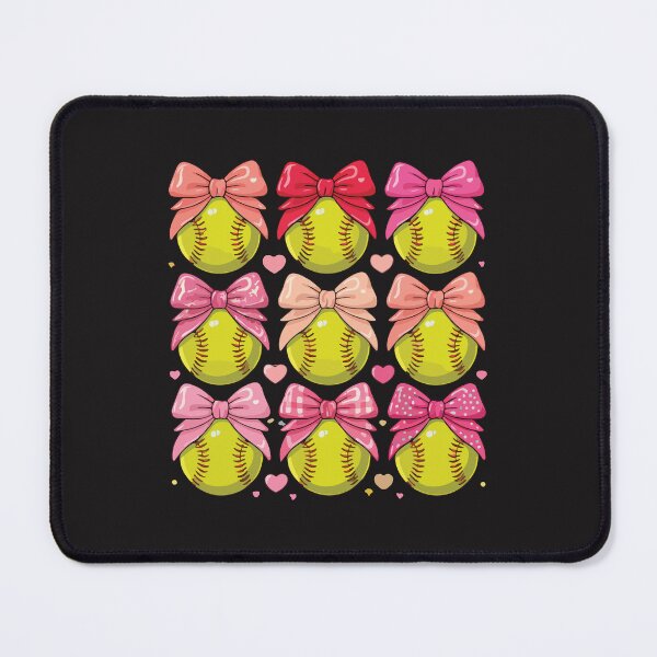 Item preview, Cute Softball Bow Pattern Pink Coquette Softball Girl Aesthetic Design designed and sold by kiralynstration.