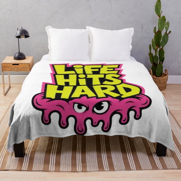 Item preview, Life Hits Hard – Bold Graffiti Streetwear Graphic Tee designed and sold by NewUSShop.