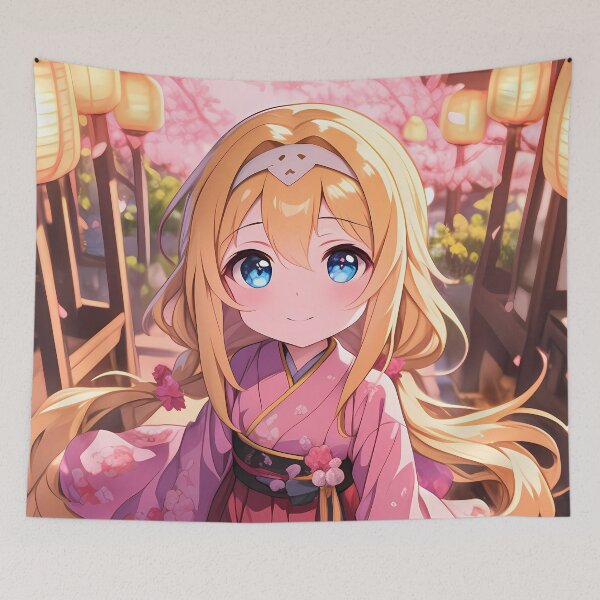Item preview, Alice Zuberg Sword Art Online Chibi Kimono Spring Stroll designed and sold by TanglenRabbit.