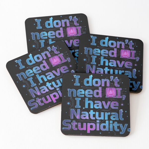 Item preview, Funny I Don't Need AI Natural Stupidity - Cyberpunk Tech Humor designed and sold by haitrieuic96.