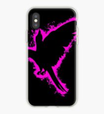 Silhouette parrot pink and black silhouette iPhone Case
