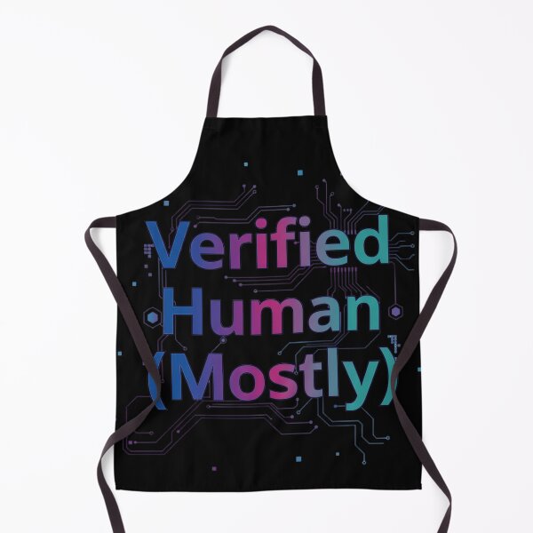 Item preview, Verified Human Mostly Funny AI Quote - Cyberpunk Tech Humor designed and sold by haitrieuic96.