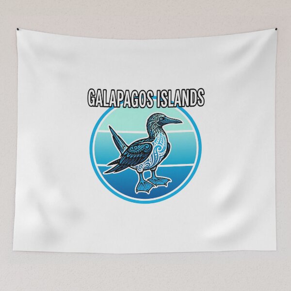 Item preview, Galapagos Island Blue Booby Tribal illustrative wildlife designed and sold by chattsuede.