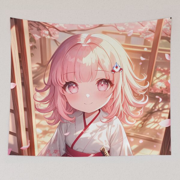 Item preview, Chiaki Nanami Danganronpa Chibi Kimono Moment With Cherry Blossoms designed and sold by TanglenRabbit.