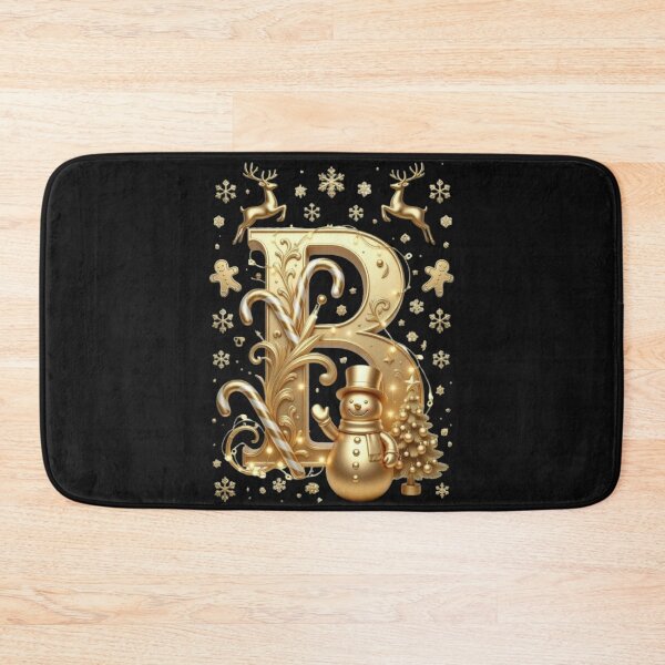 Item preview, Luxury Gold Christmas Letter B – Golden Snowman & Reindeer Monogram designed and sold by ChaosModeArt.