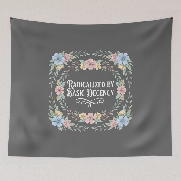 Item preview, Radicalized By Basic Decency Pastel Floral Wreath designed and sold by chattsuede.