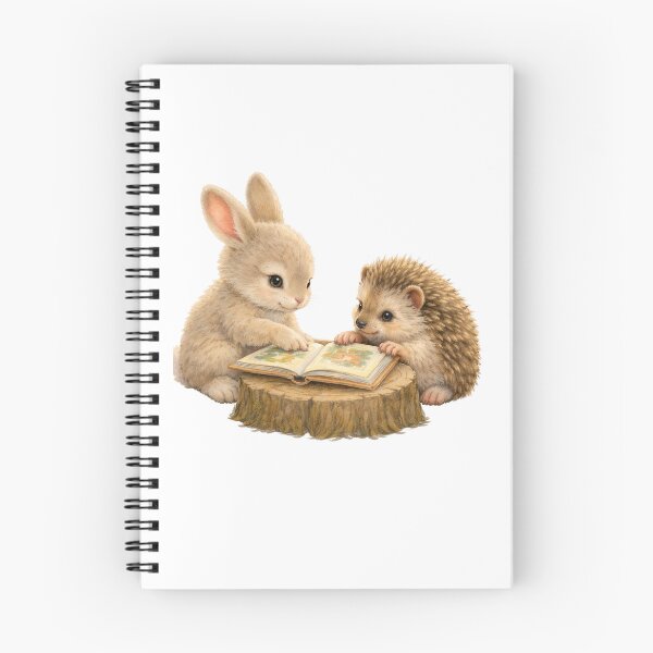 Item preview, Woodland Reading Lesson – Whimsical Bunny and Hedgehog Reading T-Shirt for Kids designed and sold by FunscapeHQ.