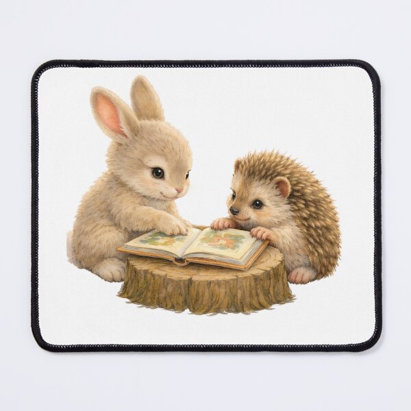 Item preview, Woodland Reading Lesson – Whimsical Bunny and Hedgehog Reading T-Shirt for Kids designed and sold by FunscapeHQ.