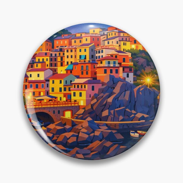 Item preview, Moonlit Coastal Village designed and sold by ellistnamstim.