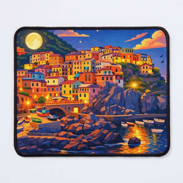 Item preview, Moonlit Coastal Village designed and sold by ellistnamstim.