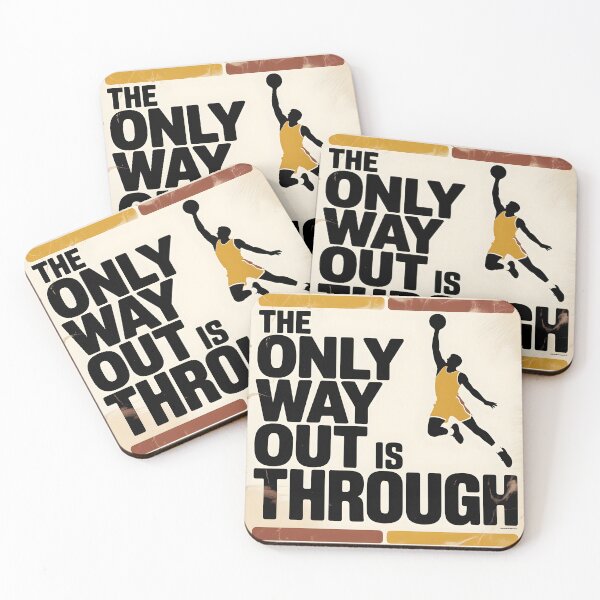 Item preview, The Only Way Out Is Through Basketball Motivational Poster, Retro Vintage Sports Typography Wall Art Print designed and sold by GoldenVerseArt.
