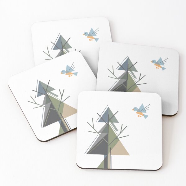 Item preview, Geometric Abstract Tree Bird Modern Minimalist Nature designed and sold by chattsuede.