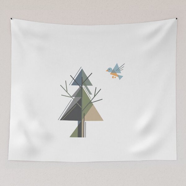 Item preview, Geometric Abstract Tree Bird Modern Minimalist Nature designed and sold by chattsuede.