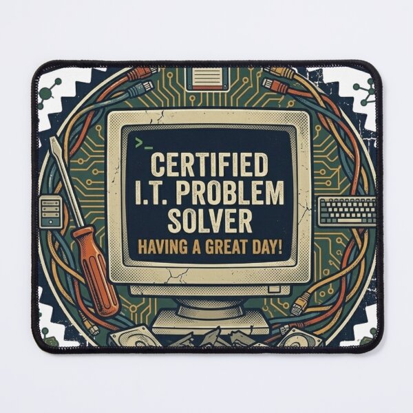 Item preview, Certified IT Problem Solver  Vintage Tech Badge designed and sold by KurtByteStudio.