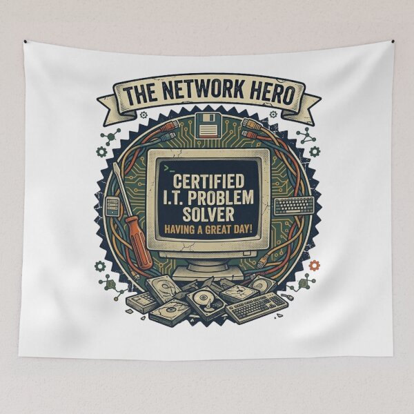 Item preview, Certified IT Problem Solver  Vintage Tech Badge designed and sold by KurtByteStudio.