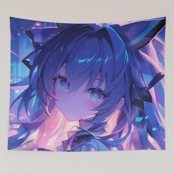 Item preview, Tohka Yatogami Date A Live Neon Blue Glow Dreamy Night designed and sold by TanglenRabbit.