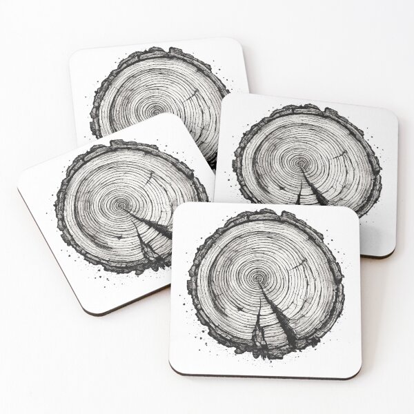 Item preview, Rustic Tree Rings Illustration – Natural Wood Slice Cross Section Forest Design designed and sold by Sutlac-Store.