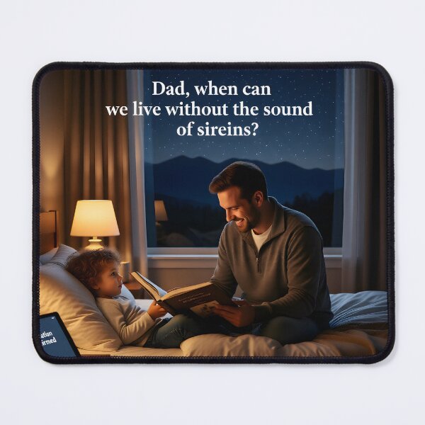 Item preview, "Dad, When Can We Live Without the Sound of Sirens?" designed and sold by Creative-RE.