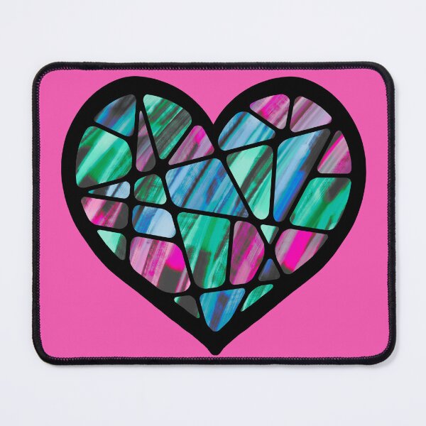 Item preview, Stained Glass Heart Green Blue Pink designed and sold by um, sure art.