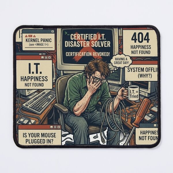 Item preview, Error 404: Chill Not Found Vintage IT Humor designed and sold by KurtByteStudio.