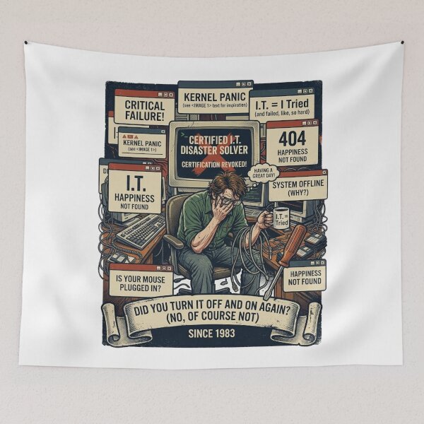Item preview, Error 404: Chill Not Found  Vintage IT Humor designed and sold by KurtByteStudio.