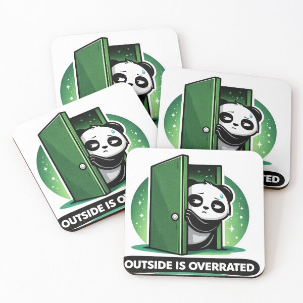 Item preview, Outside Is Overrated Panda – Funny Introvert Meme Sticker designed and sold by snaperos.